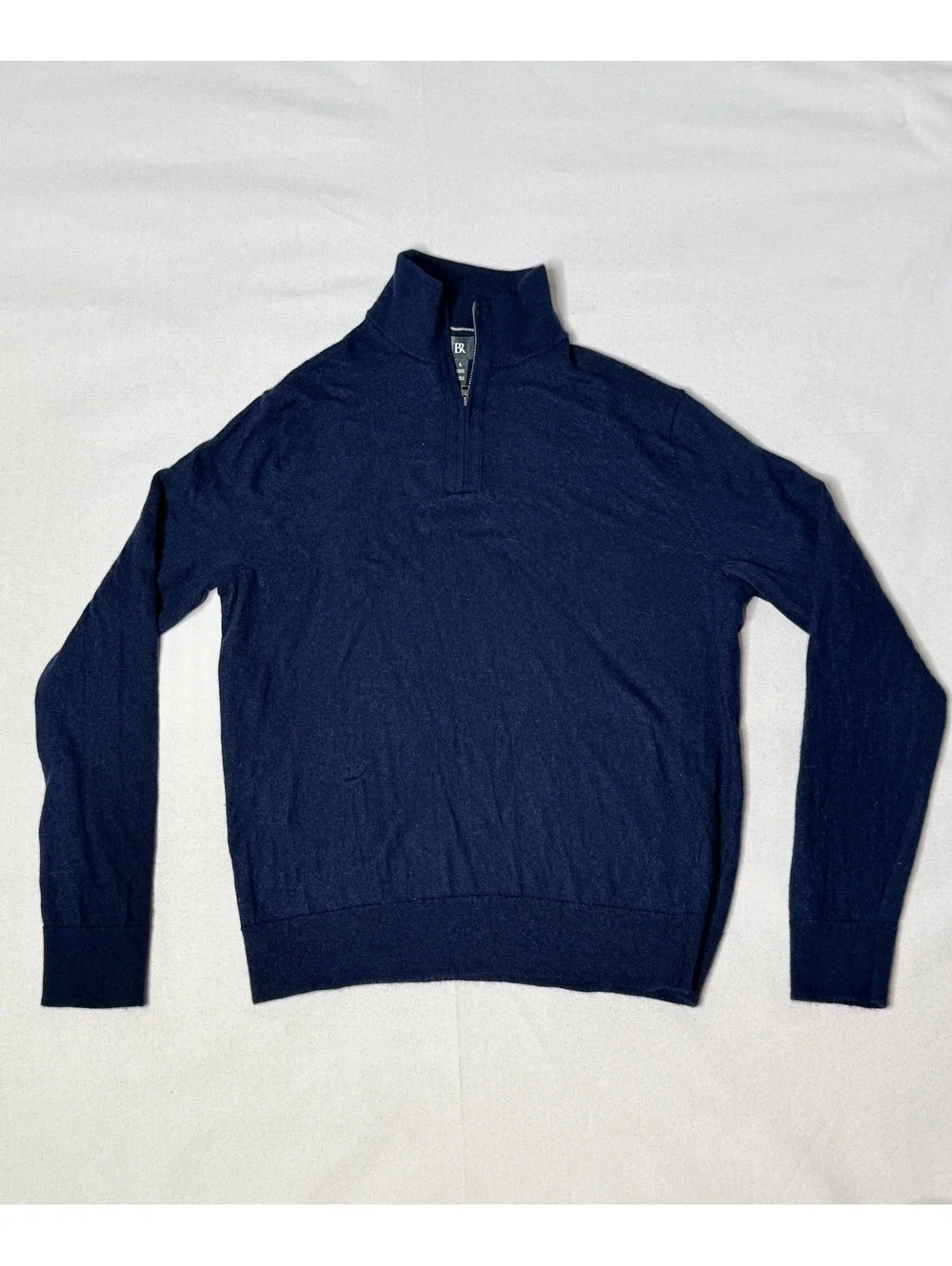 Banana Republic Italian Merino Wool Navy Quarter Zip Sweater Men’s L